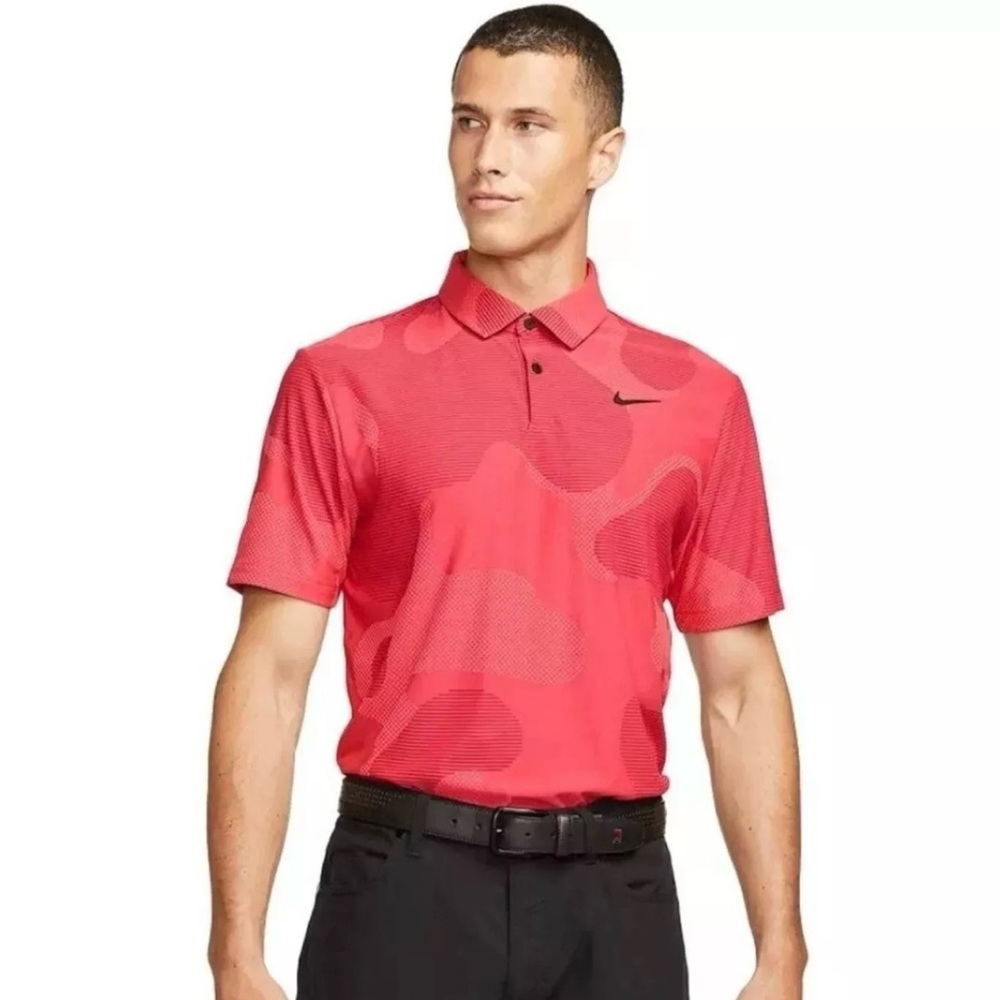 NWT NEW Nike Dri-Fit ADV SMALL-TALL Tour Camo Light Red Polo Golf DR5312-620